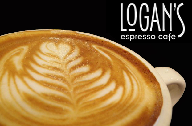 Logans latte logo long